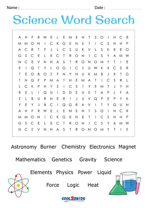 Word Search Science Printable